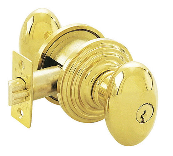 Solid Brass Egg Key In Door Knob with Regular Rosette