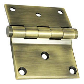 ##Antique Hardware## 3 x 3 1/2 Inch Solid Brass Half Surface Hinge