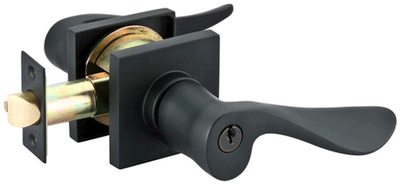 Solid Brass Luzern Key In Door Lever with Square Rosette