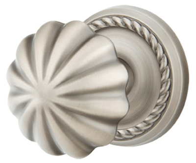 Solid Brass Melon Door Knob Set With Rope Rosette