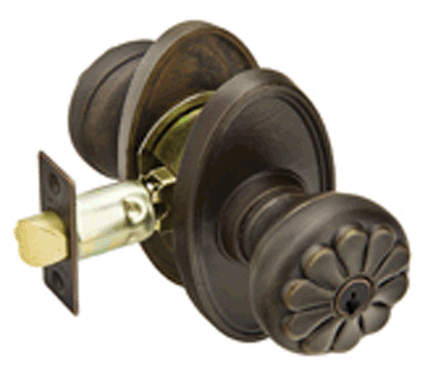 Solid Brass Petal Key In Door Knob with #13 Rosette