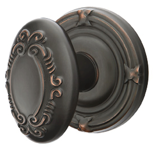 Solid Brass Victoria Door Knob Set With Ribbon & Reed Rosette