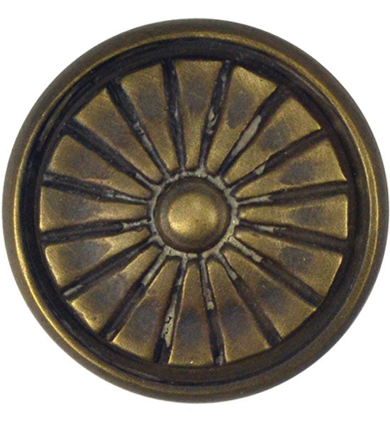 Solid Brass Vintage Art Deco Fan Cabinet and Furniture Knob